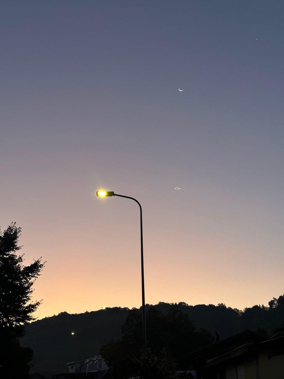 The Moon over Gränichen, Schweiz — waning crescent, Lunar Day 27