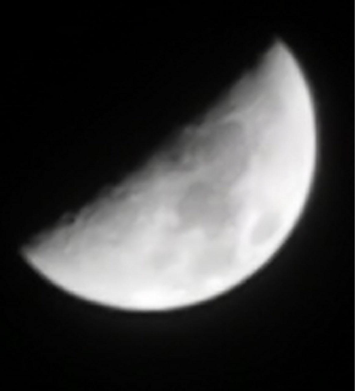 The Moon over Arucas, Spain — first quarter, Lunar Day 8