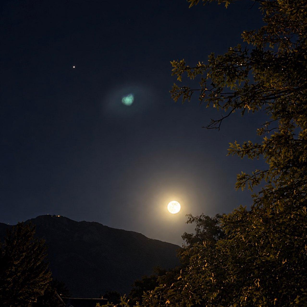 The Moon over Colorado Springs, United States — full moon, Lunar Day 16