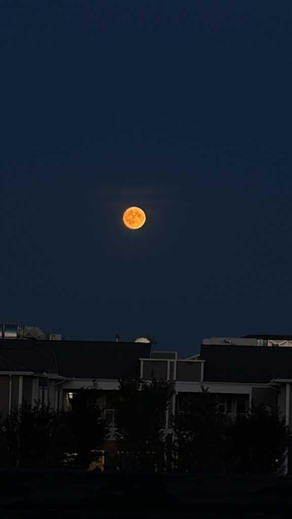 The Moon over Lac la Biche, Canada — full moon, Lunar Day 15