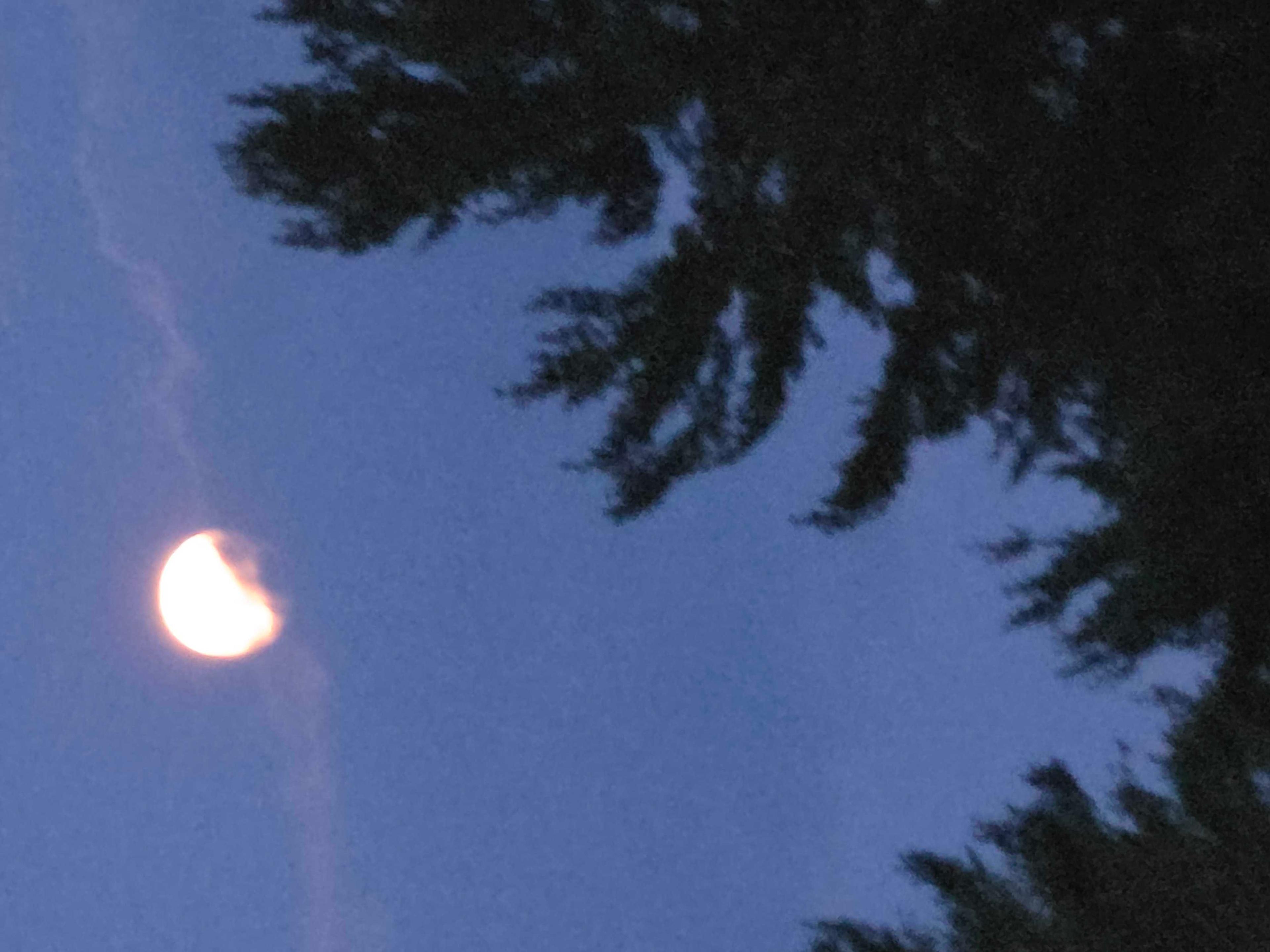 The Moon over Saratoga Springs, United States — waxing gibbous, Lunar Day 12
