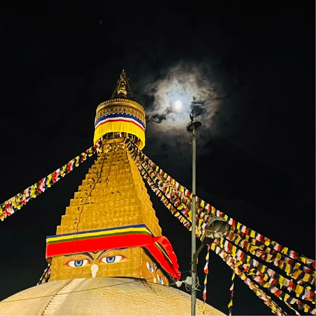 The Moon over Nepal — waxing gibbous, Lunar Day 11