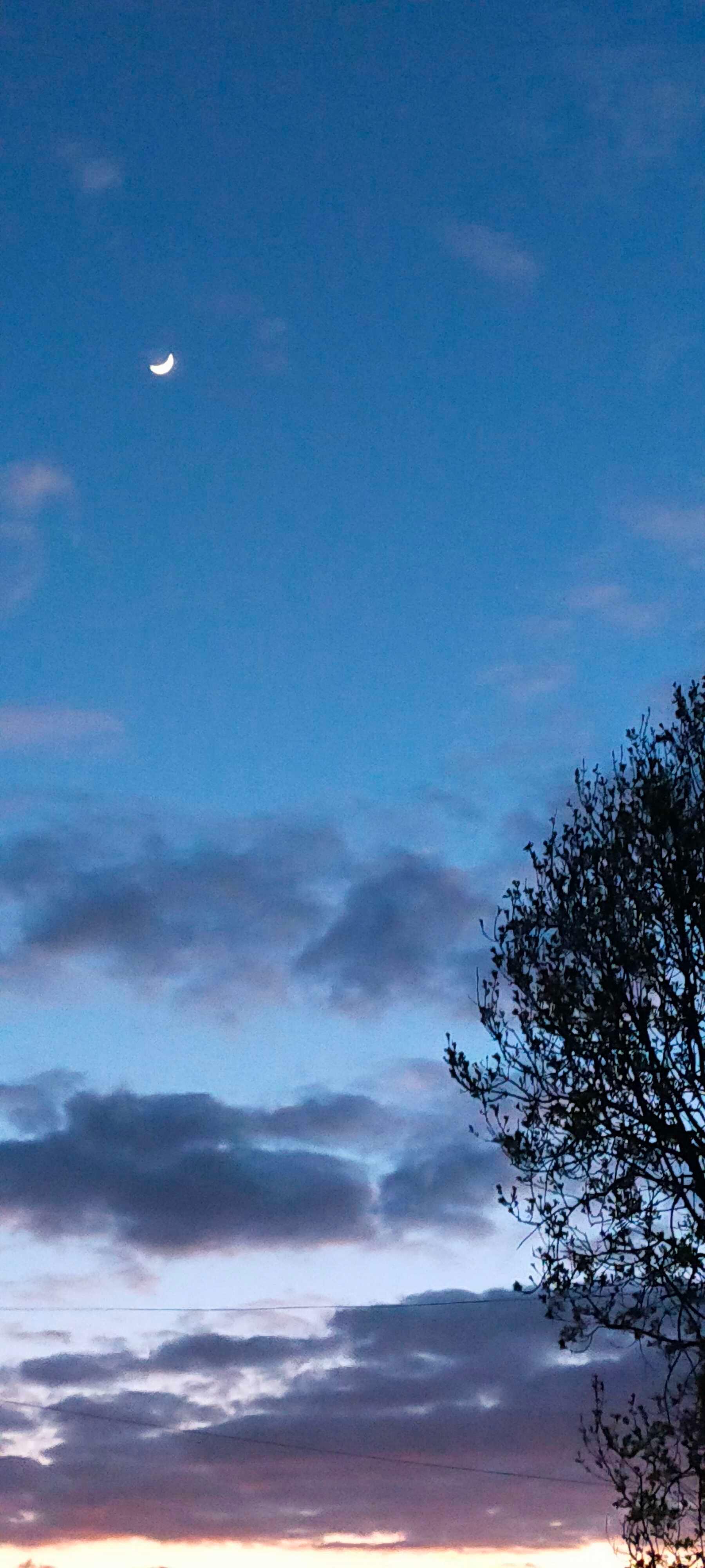 The Moon over United Kingdom — waxing crescent, Lunar Day 4