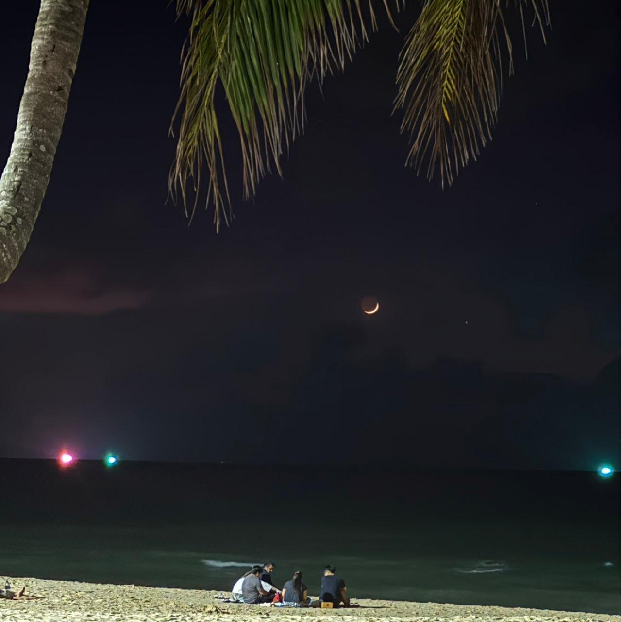 The Moon over Thailand — new moon, Lunar Day 3
