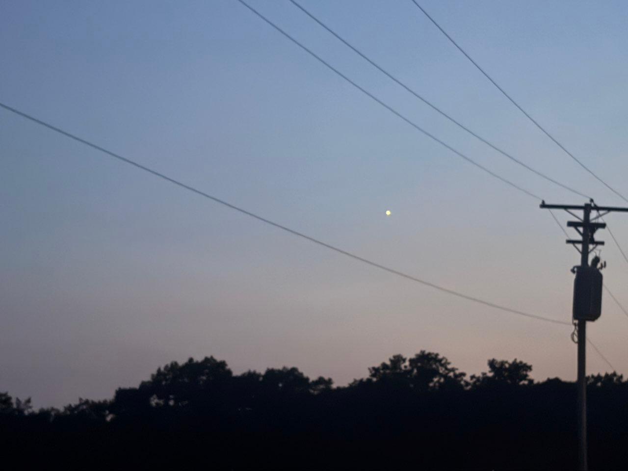 The Moon over Browns Mills, United States — waxing crescent, Lunar Day 3