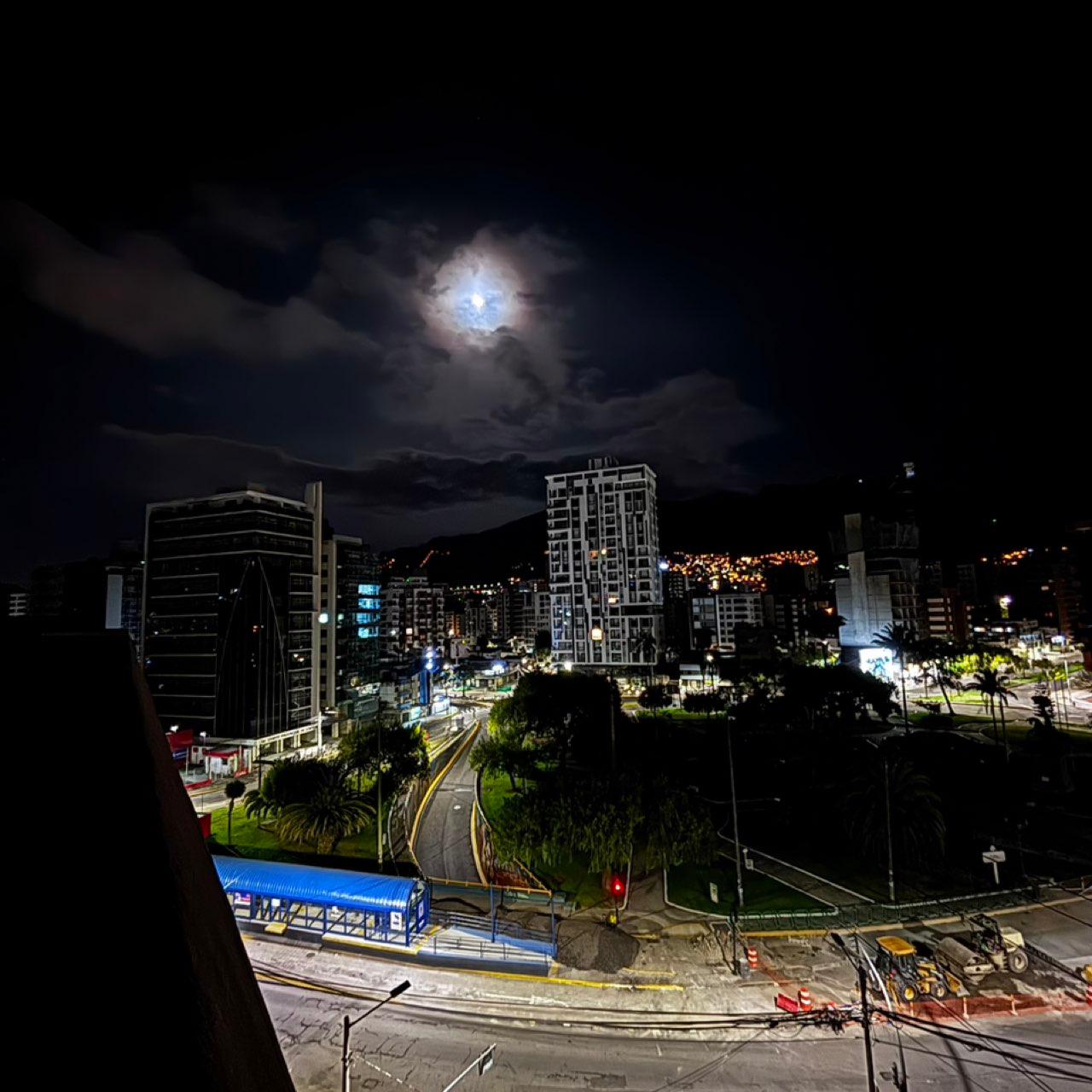 The Moon over Quito, Ecuador — waxing gibbous, Lunar Day 13