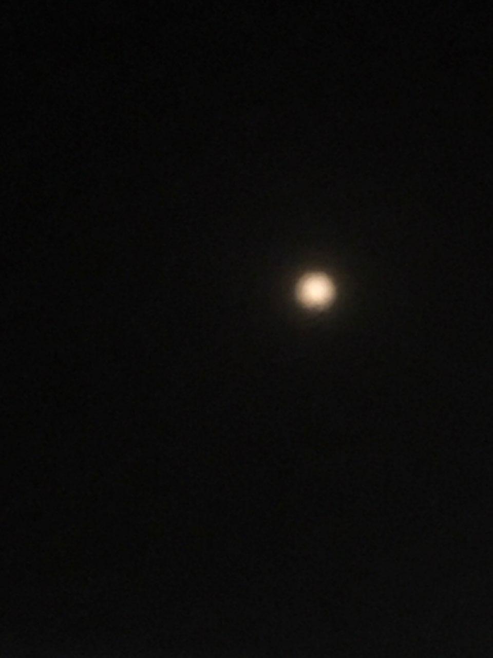 The Moon over Ningo-Prampram, Ghana — full moon, Lunar Day 14