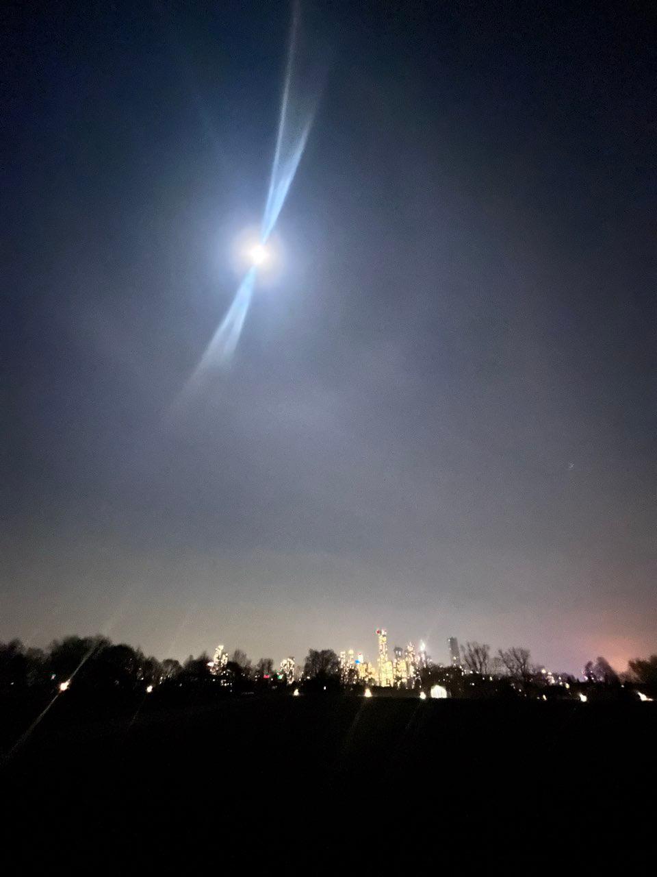 The Moon over Toronto, Canada — full moon, Lunar Day 14