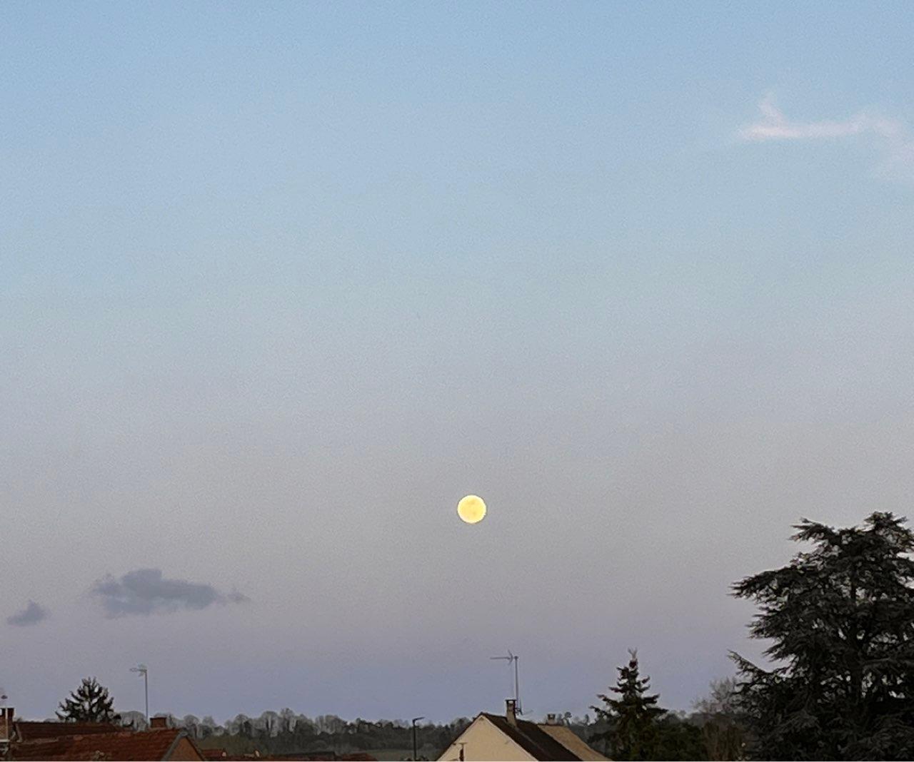 The Moon over Le Val d'Hazey, France — full moon, Lunar Day 15