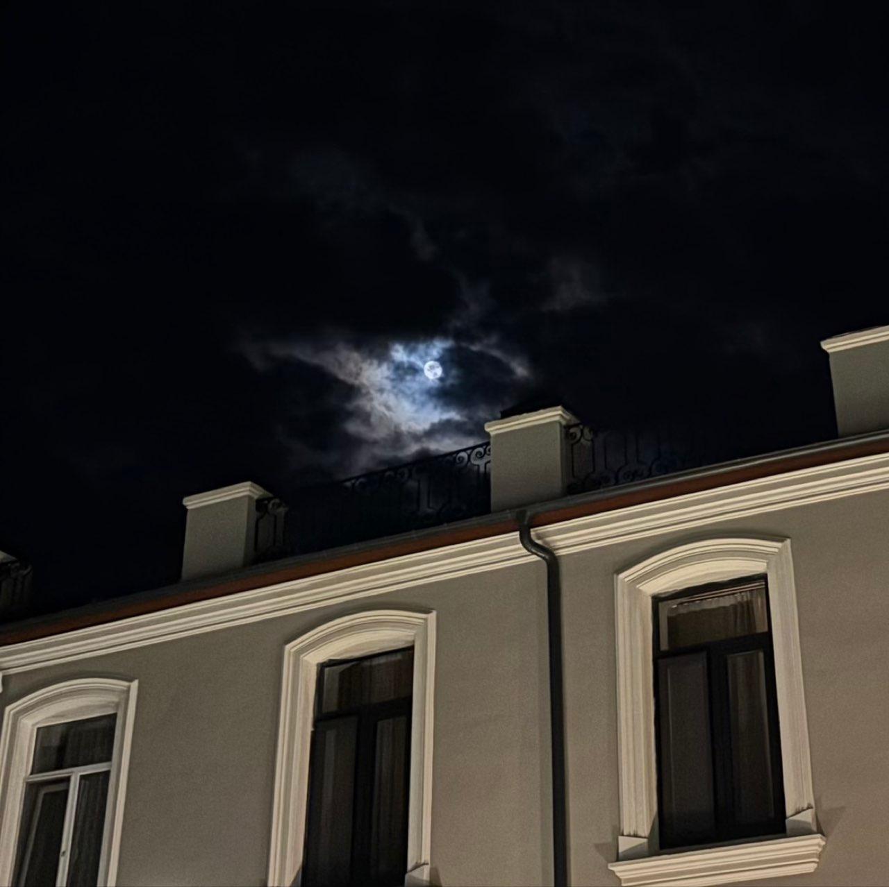 The Moon over Batumi, Georgia — full moon, Lunar Day 14
