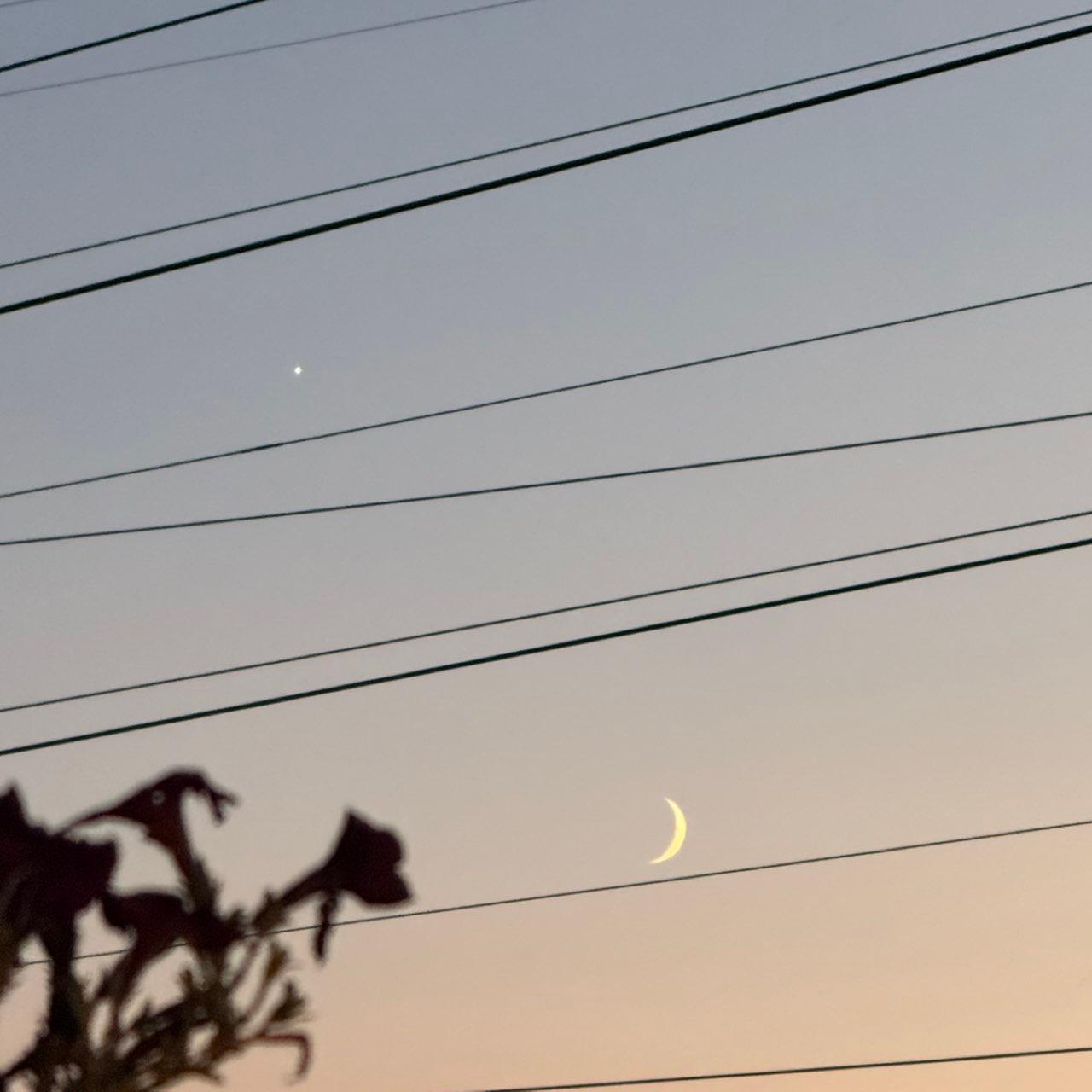 The Moon over Toronto, Canada — waxing crescent, Lunar Day 4