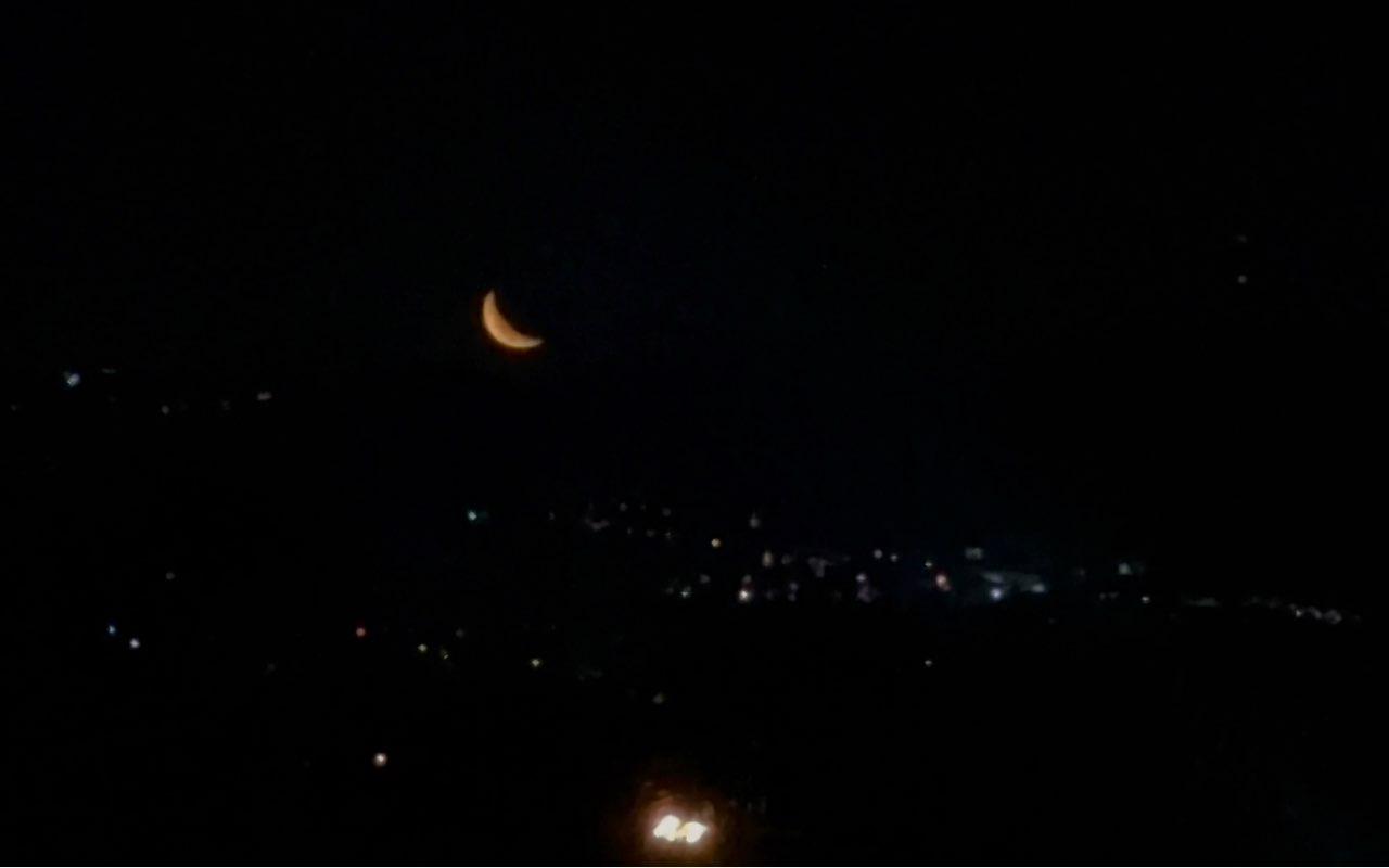 The Moon over Johannesburg, South Africa — waxing crescent, Lunar Day 5