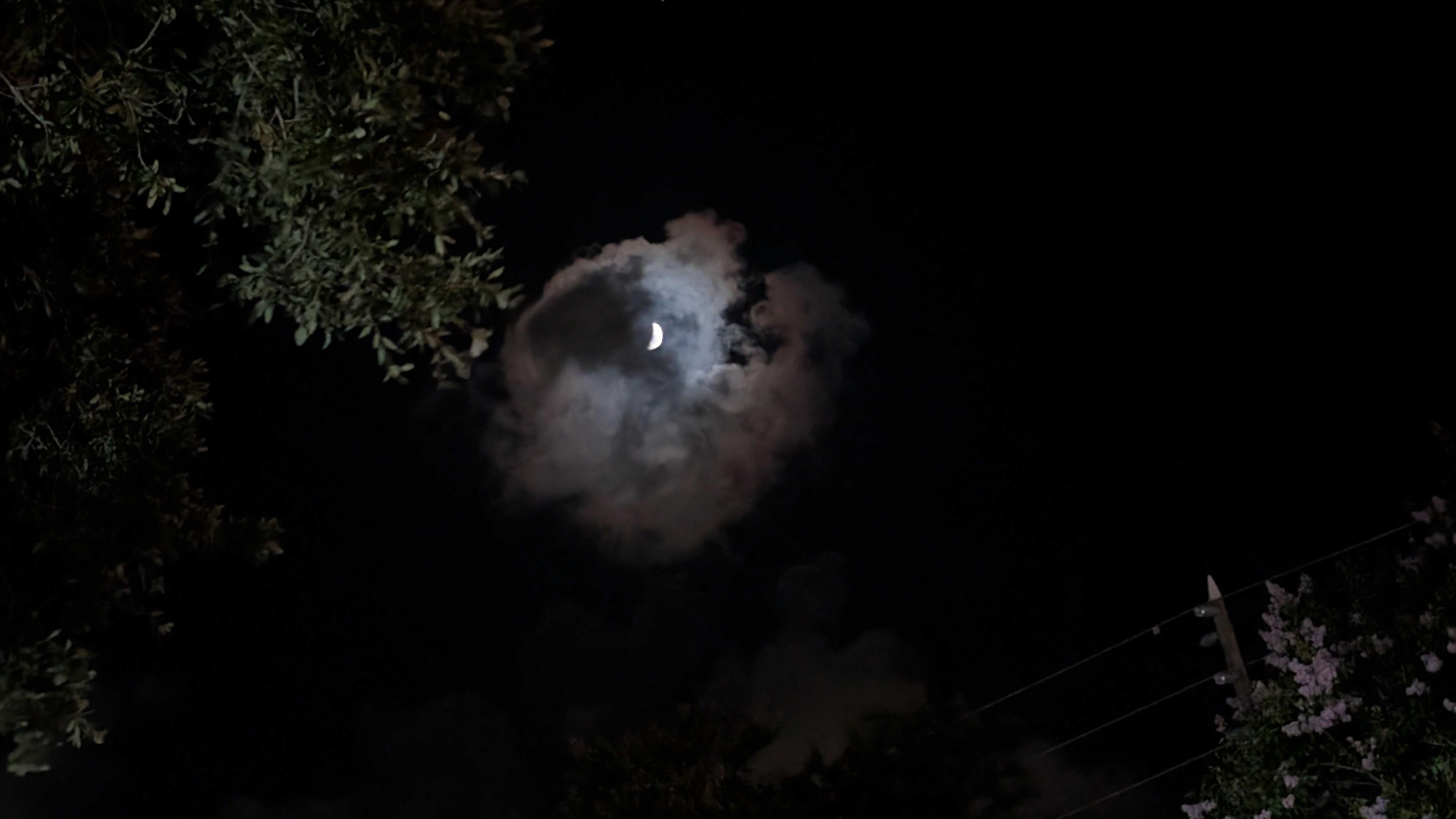 The Moon over Seminole, United States — first quarter, Lunar Day 7