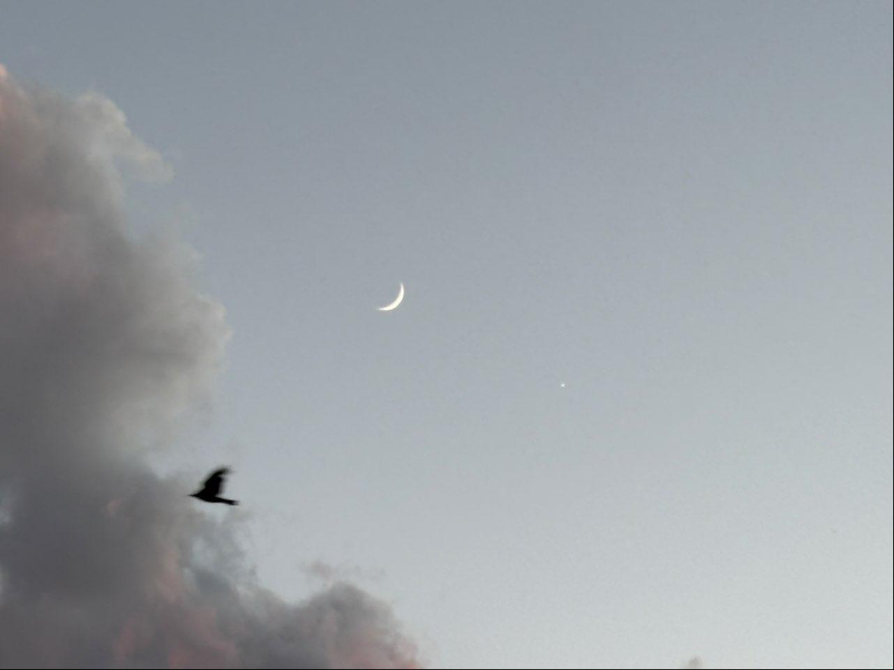 The Moon over Denver, United States — waxing crescent, Lunar Day 4
