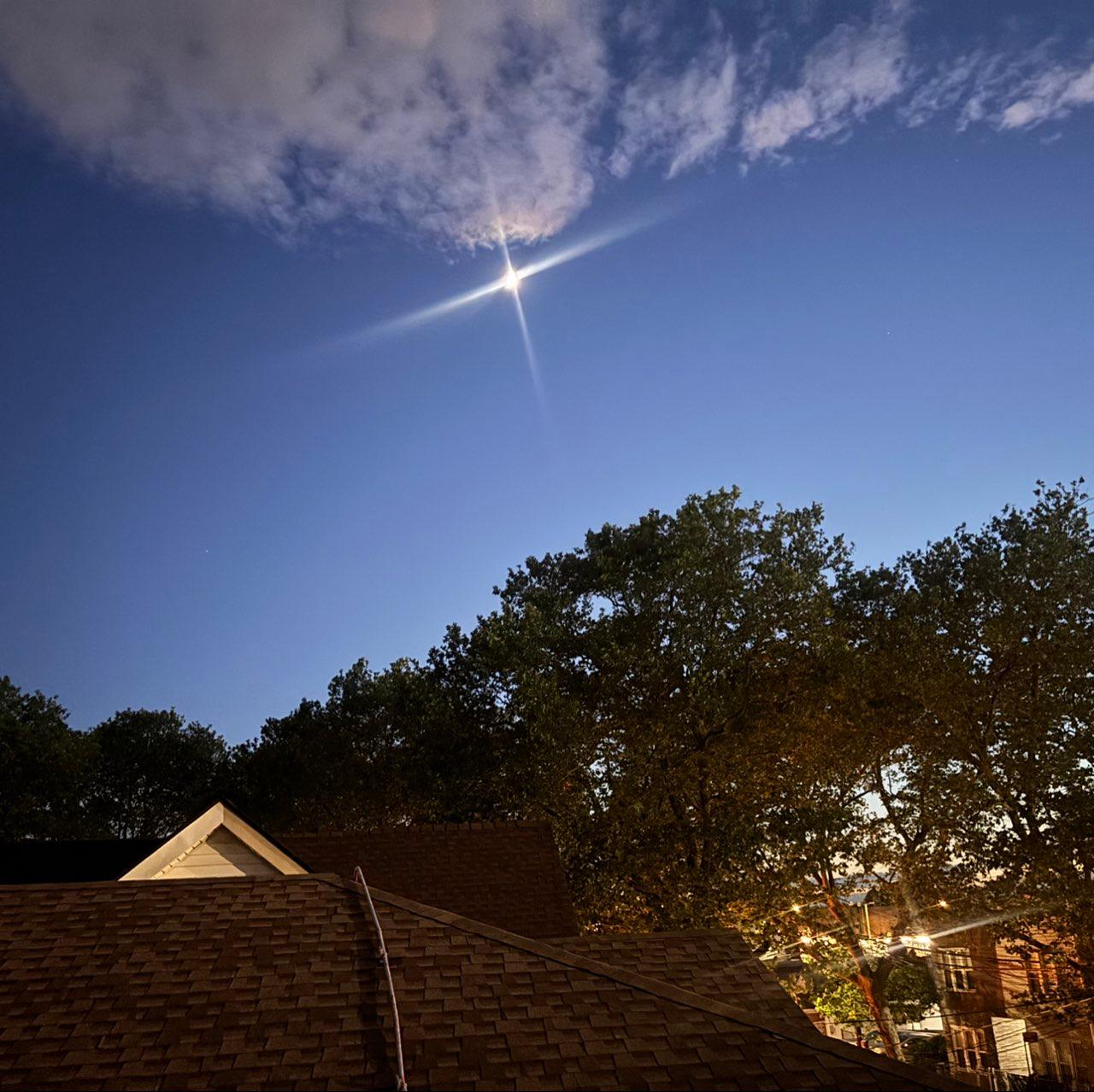 The Moon over New York, United States — first quarter, Lunar Day 7