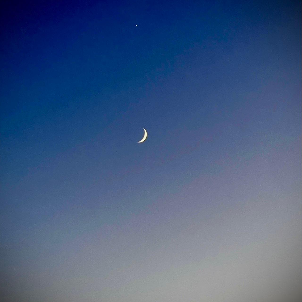 The Moon over Colchester, Canada — waxing crescent, Lunar Day 6