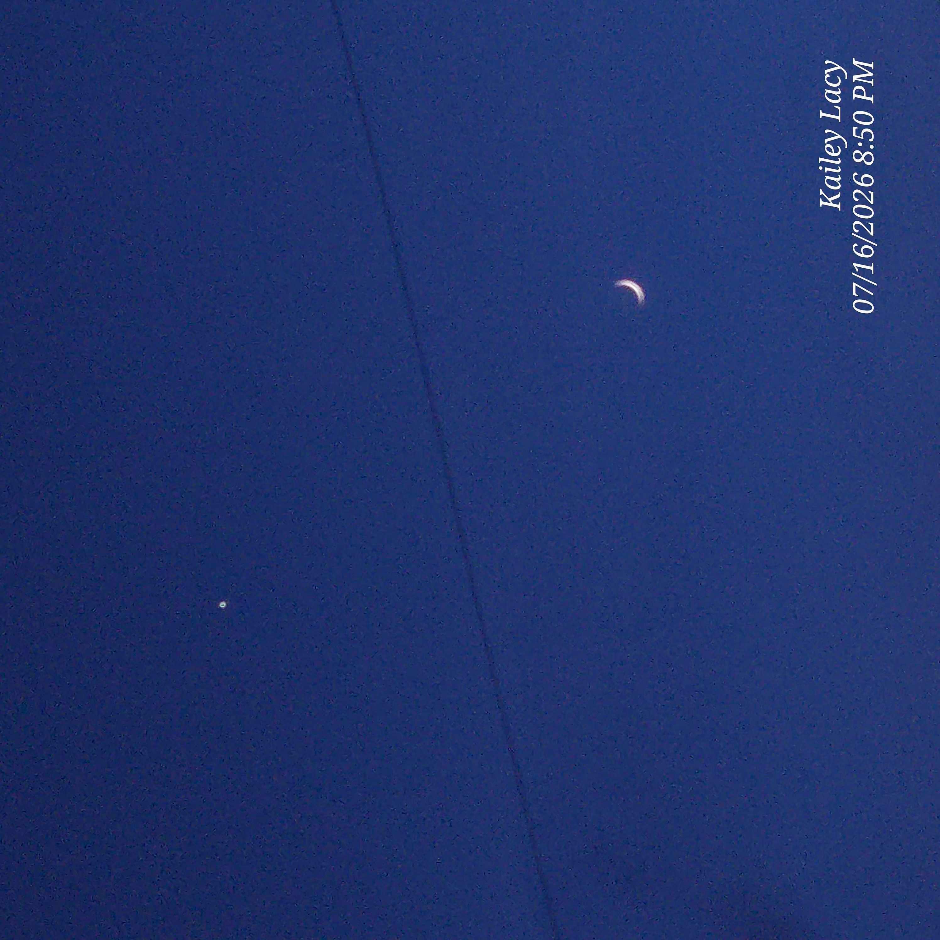 The Moon over Corpus Christi, United States — waxing crescent, Lunar Day 4