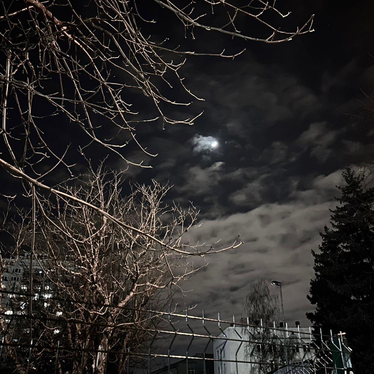 The Moon over Minsk, Belarus — waxing crescent, Lunar Day 5