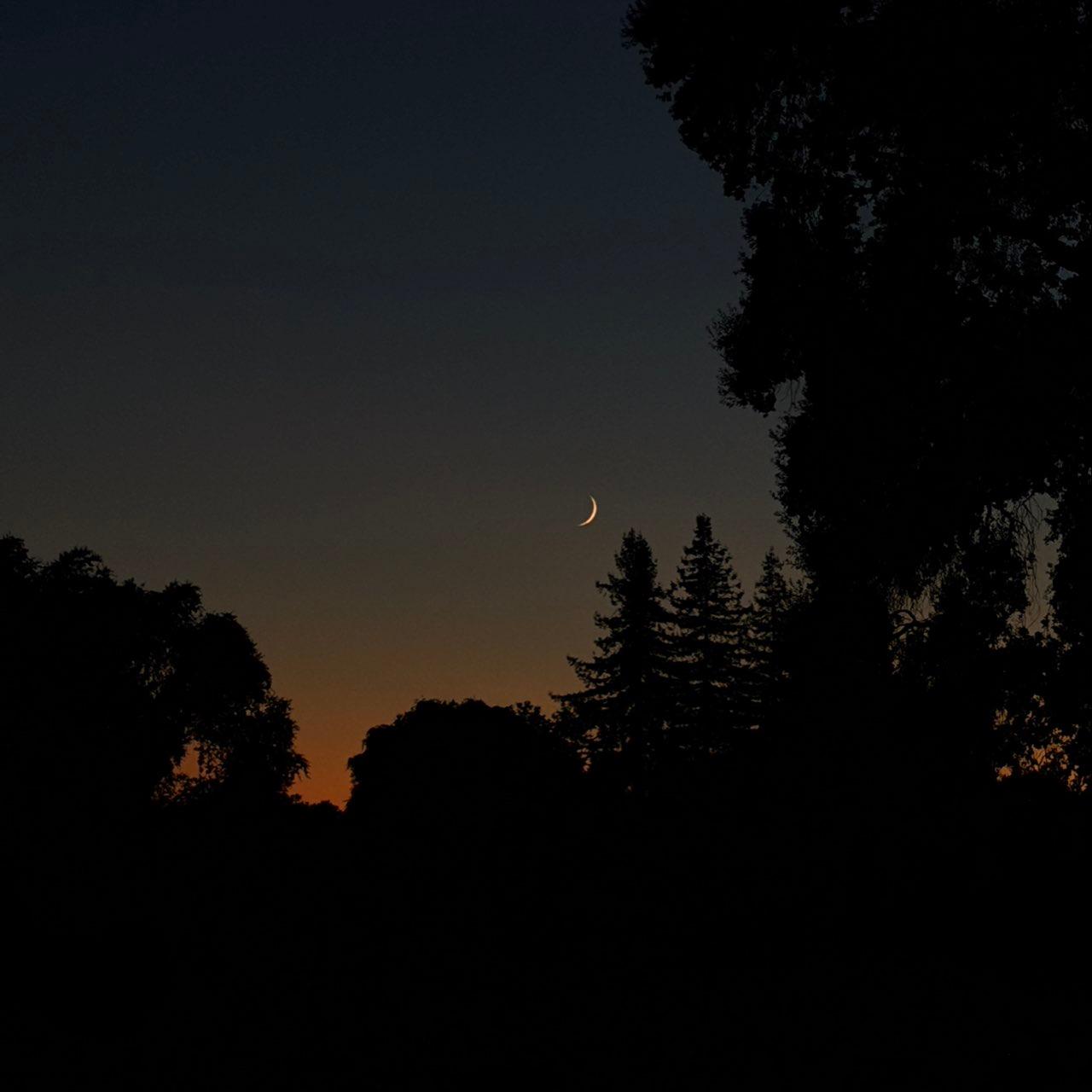 The Moon over Acampo, United States — waxing crescent, Lunar Day 3