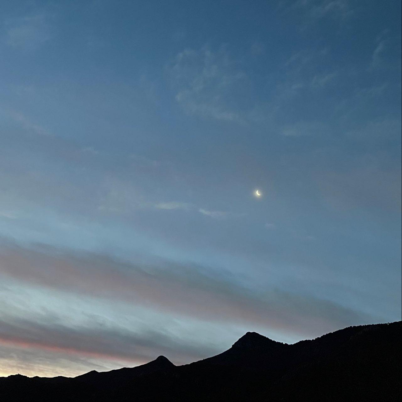 The Moon over Ramos Arizpe, México — waning crescent, Lunar Day 26