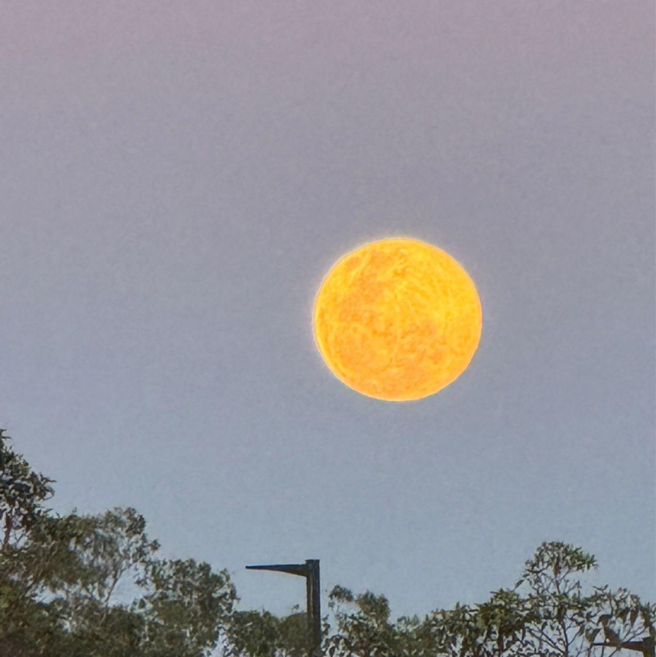 The Moon over Byron Bay, Australia — full moon, Lunar Day 16