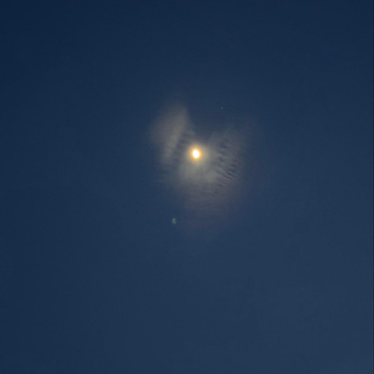 The Moon over New Orleans, United States — waxing gibbous, Lunar Day 10