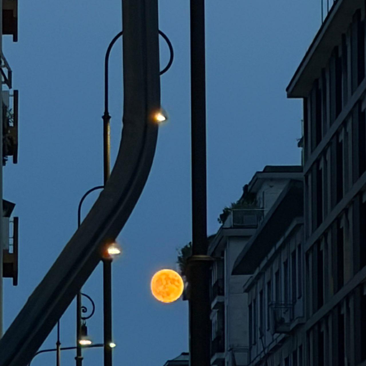 The Moon over Udine, Italia — full moon, Lunar Day 14