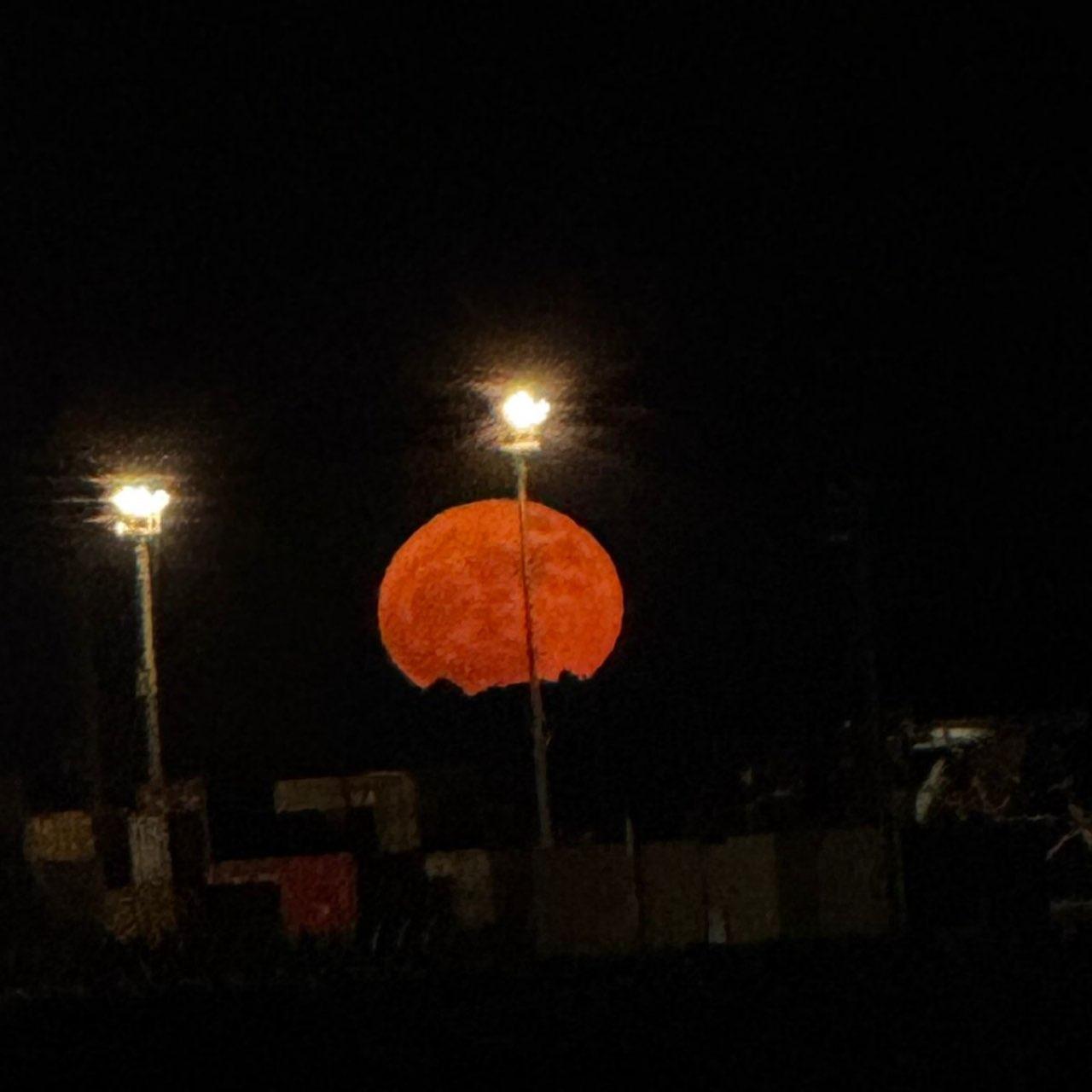 The Moon over Durrës, Albania — full moon, Lunar Day 16