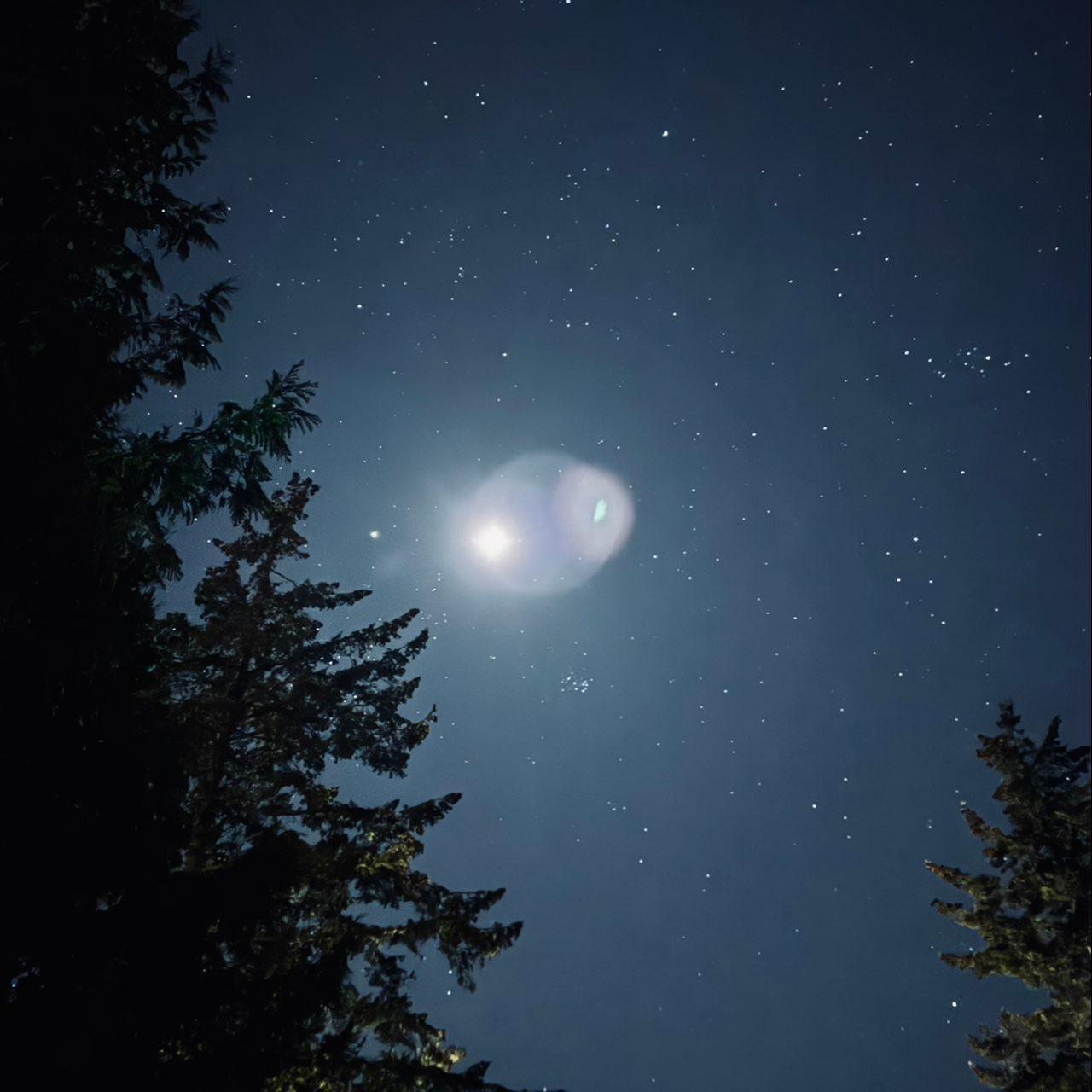 The Moon over Sunshine Coast, Canada — first quarter, Lunar Day 7