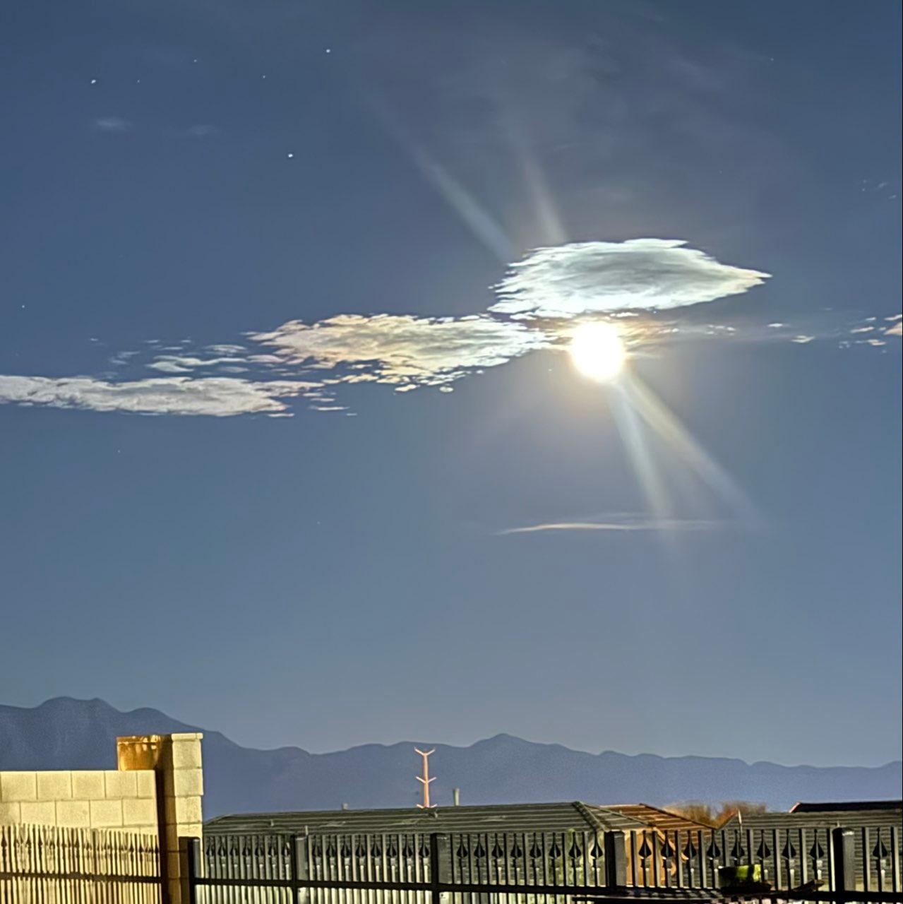 The Moon over Las Vegas, United States — waning gibbous, Lunar Day 18