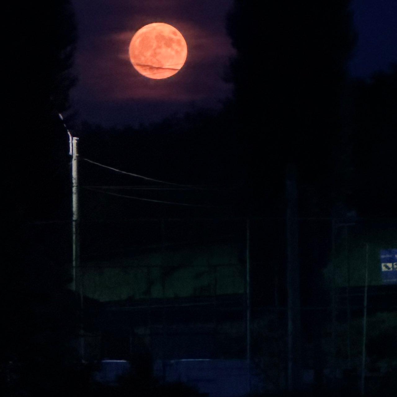 The Moon over Deva, Romania — full moon, Lunar Day 15