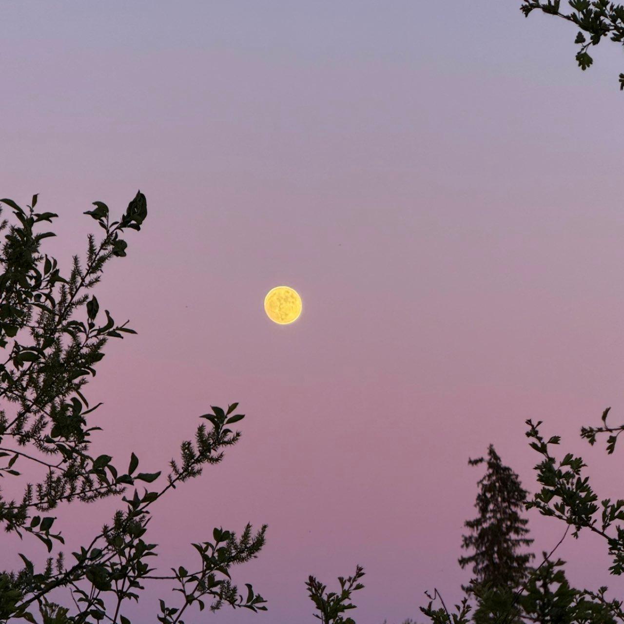 The Moon over Murnau am Staffelsee, Deutschland — full moon, Lunar Day 14