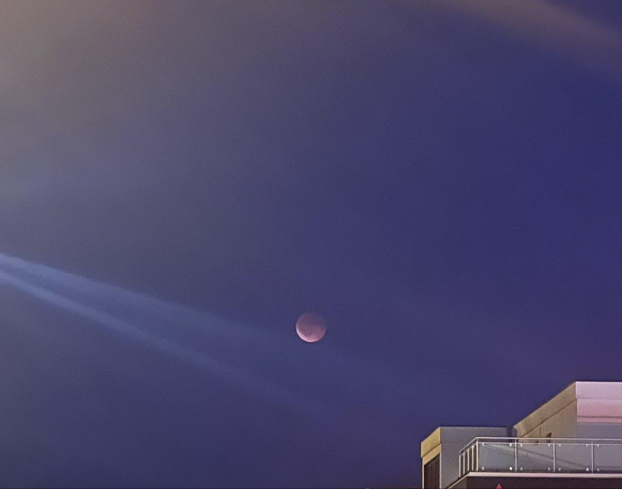 The Moon over Erlangen, Germany — full moon, Lunar Day 16