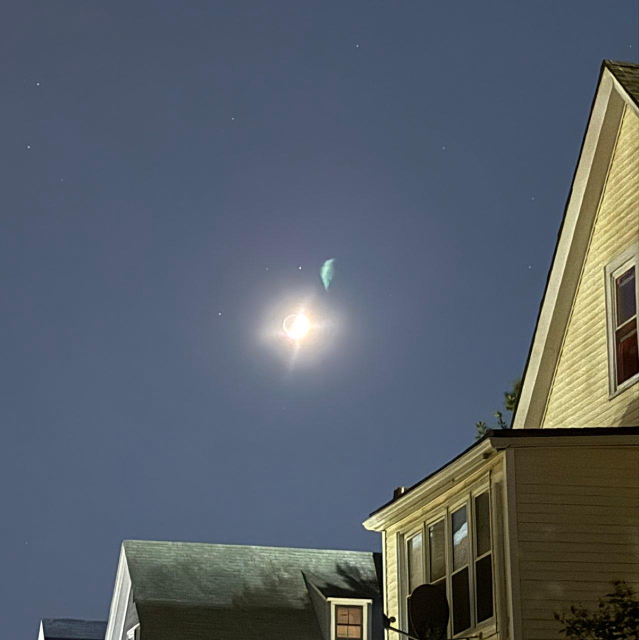 The Moon over Boston, United States — first quarter, Lunar Day 6