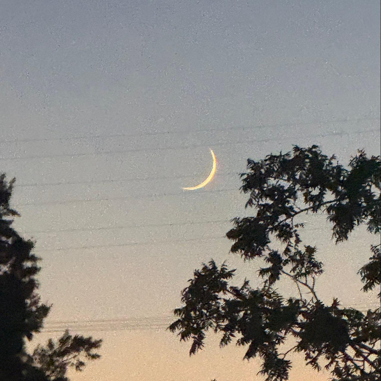 The Moon over Lodi, United States — waxing crescent, Lunar Day 3