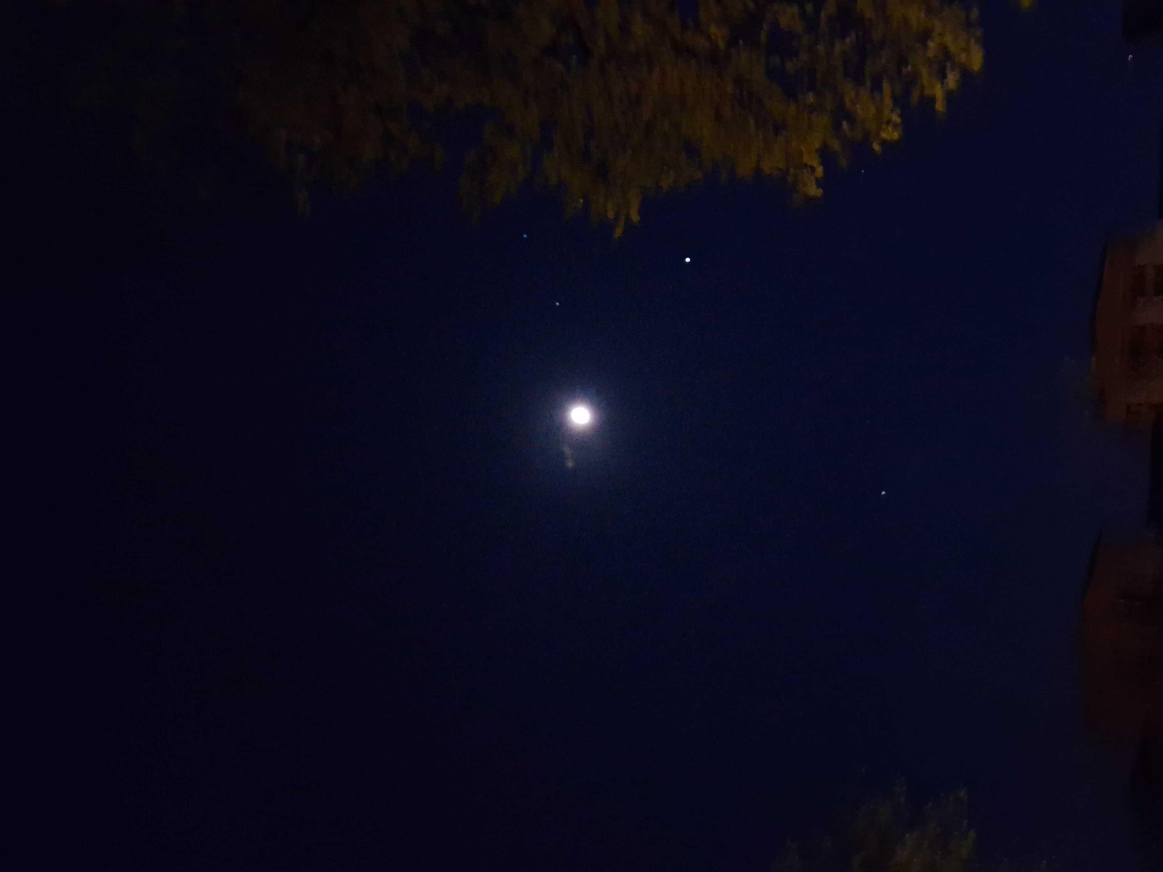 The Moon over Września, Poland — first quarter, Lunar Day 7