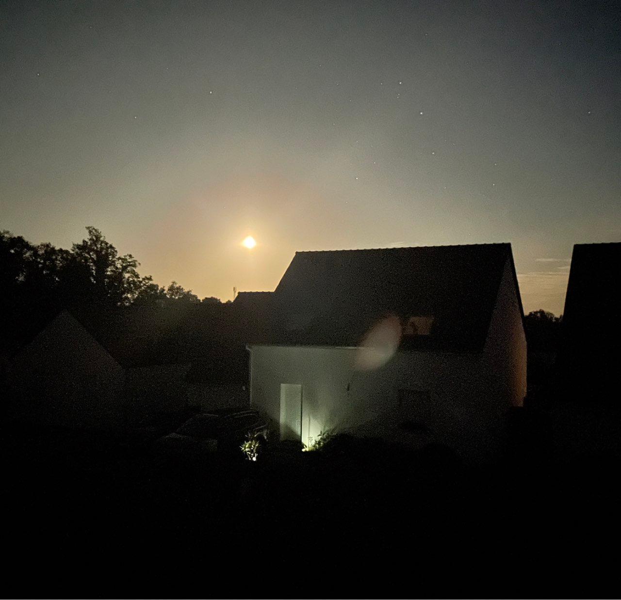 The Moon over Marzan, France — full moon, Lunar Day 18