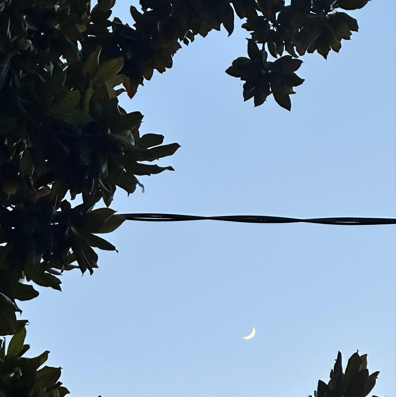 The Moon over Houston, United States — waxing crescent, Lunar Day 5