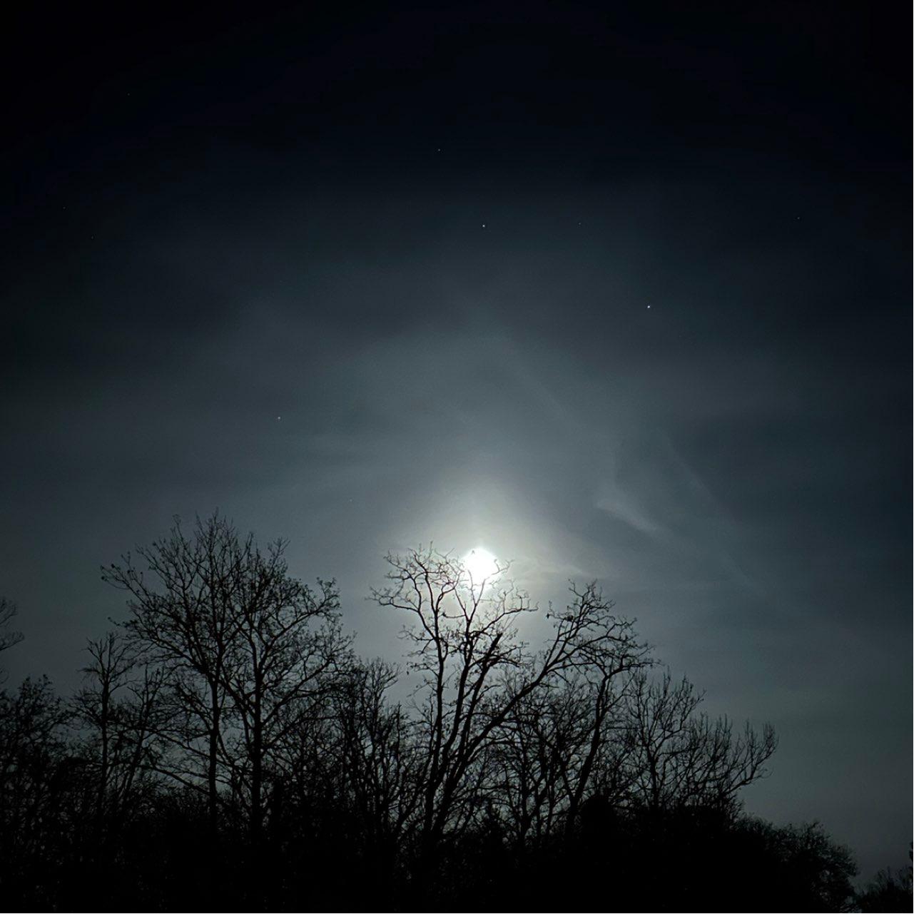 The Moon over Vulaines-sur-Seine, France — waning gibbous, Lunar Day 18