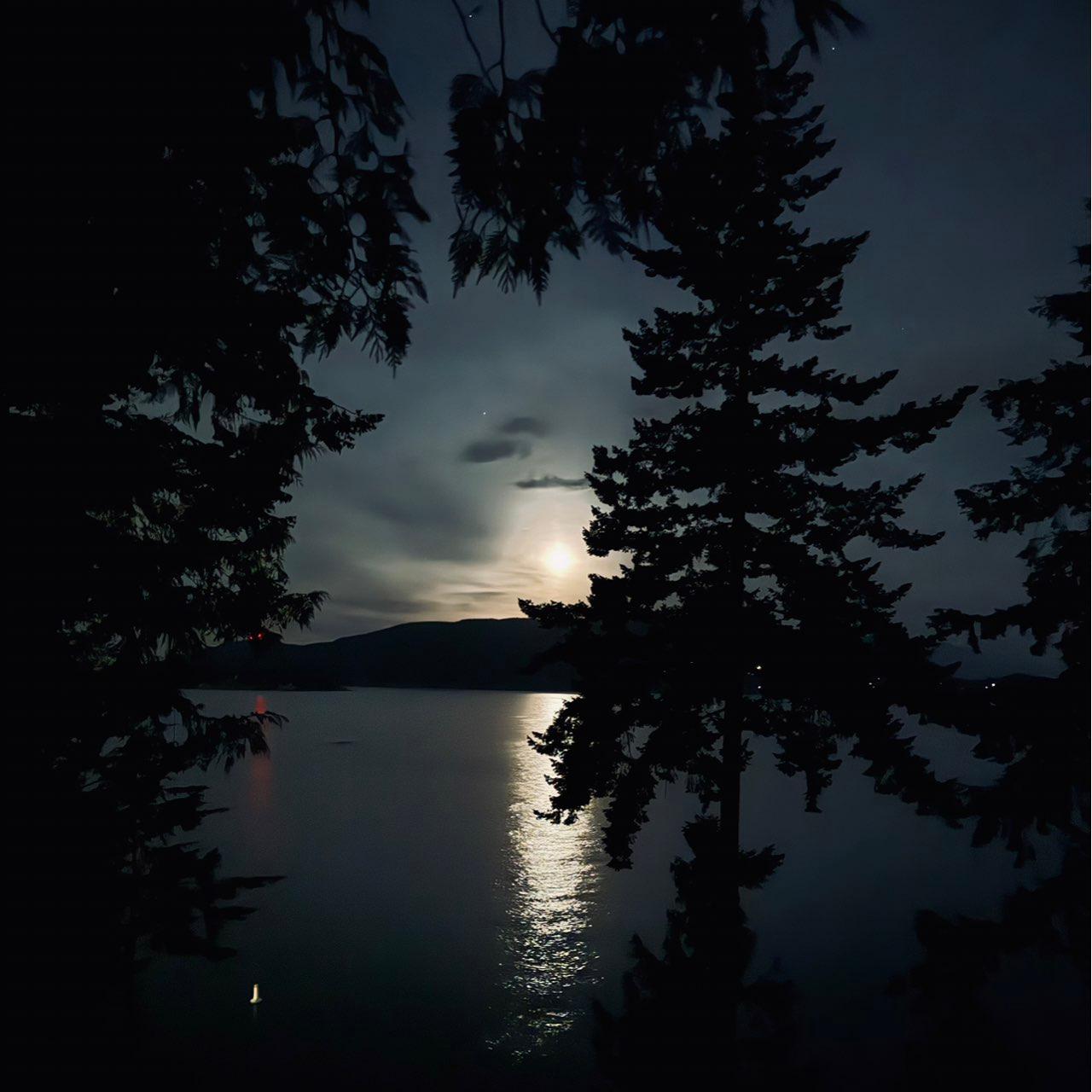 The Moon over Squamish-Lillooet, Canada — first quarter, Lunar Day 8