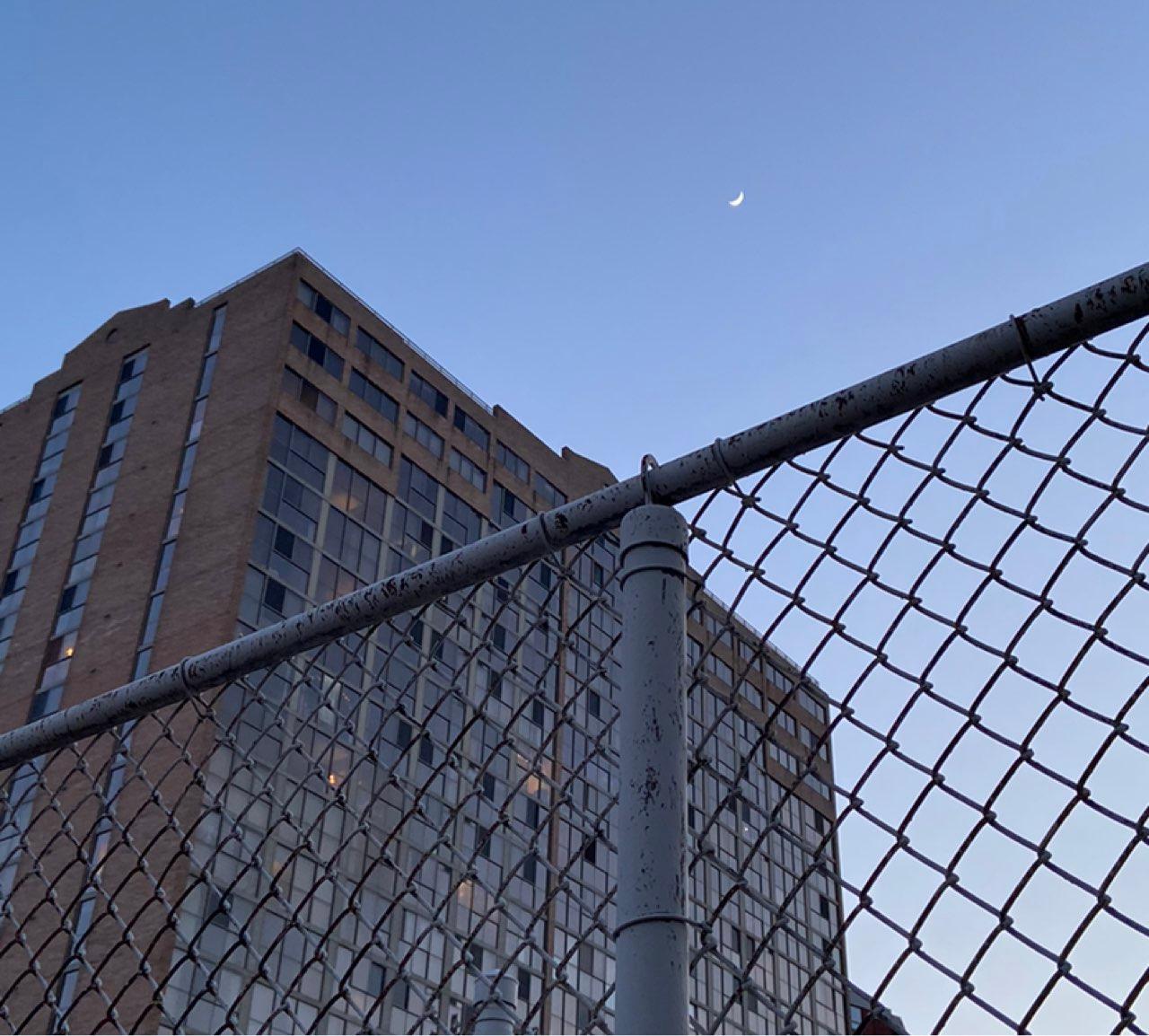 The Moon over Toronto, Canada — waxing crescent, Lunar Day 5