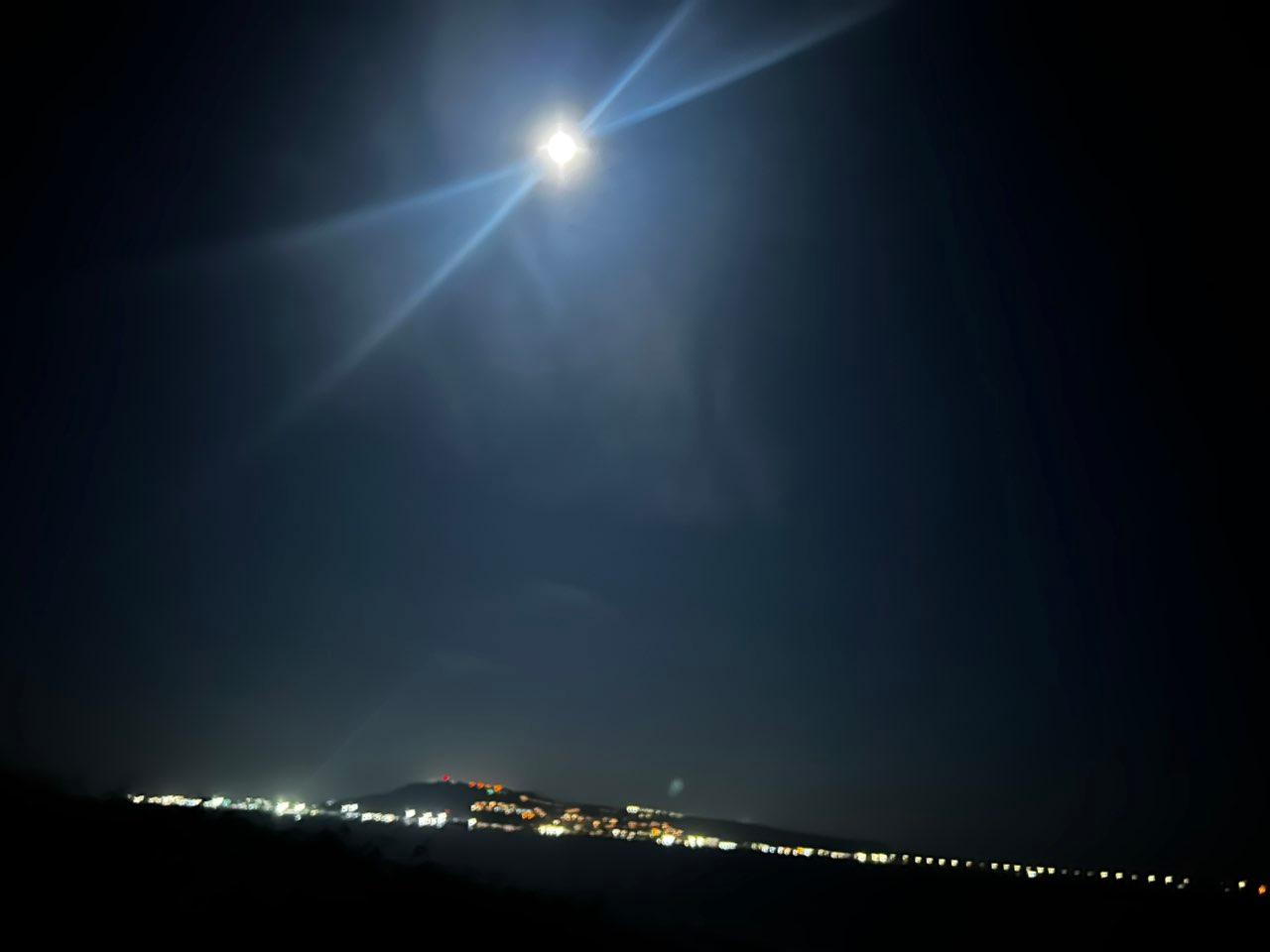 The Moon over Weymouth, United Kingdom — full moon, Lunar Day 15