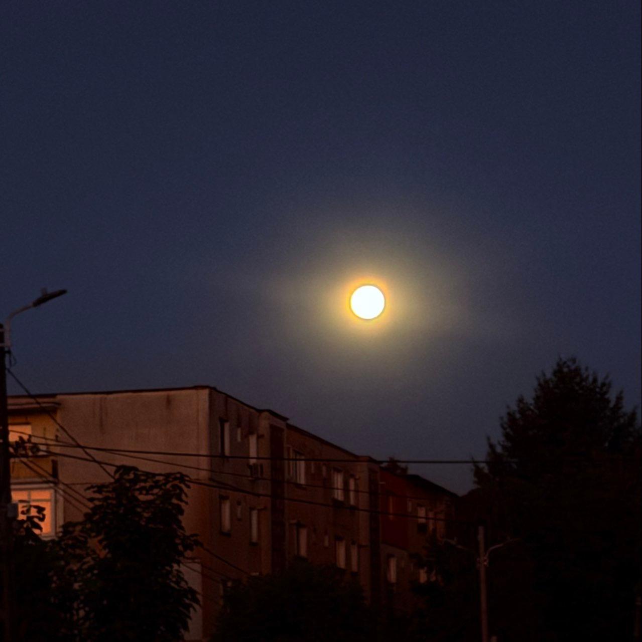 The Moon over Deva, Romania — full moon, Lunar Day 16