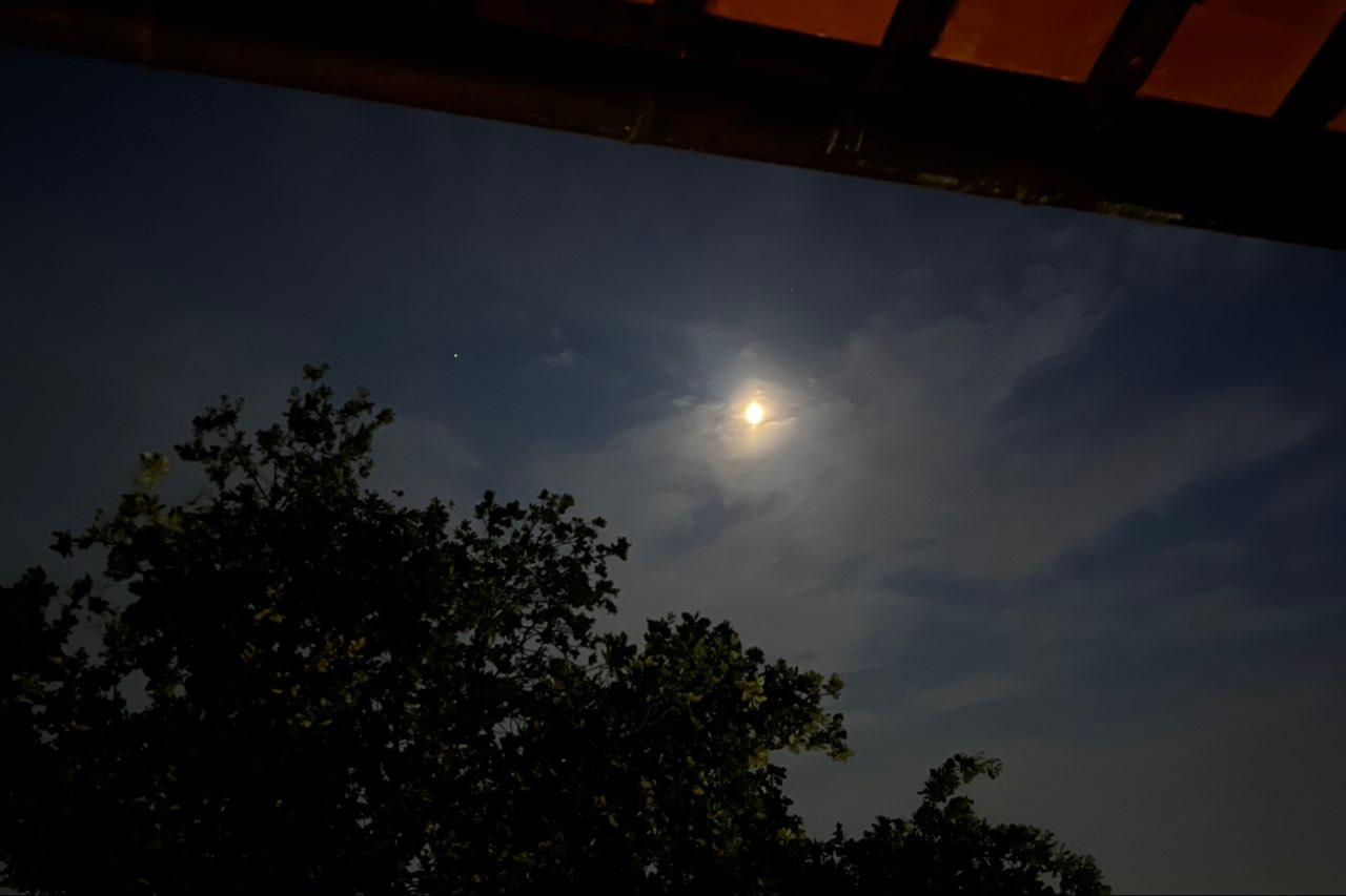 The Moon over Prato, Italia — first quarter, Lunar Day 8