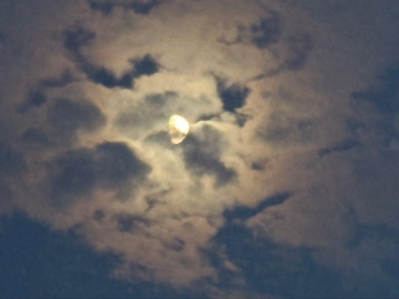 The Moon over Browns Mills, United States — first quarter, Lunar Day 10