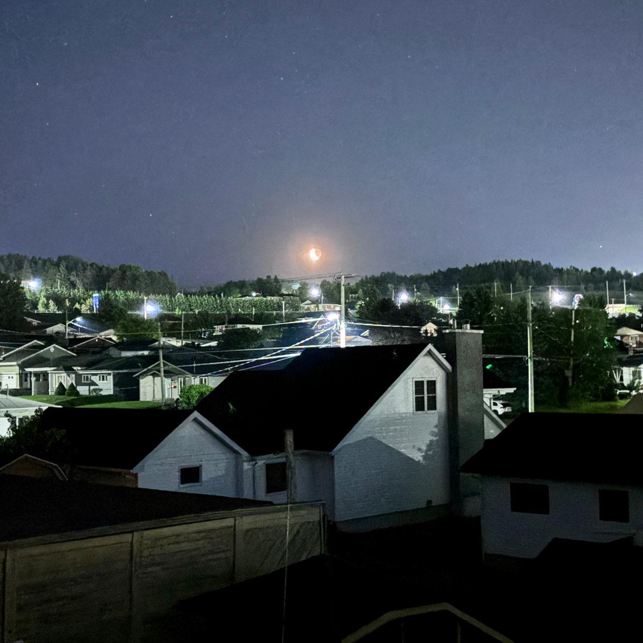 The Moon over Edmundston, Canada — waning crescent, Lunar Day 26
