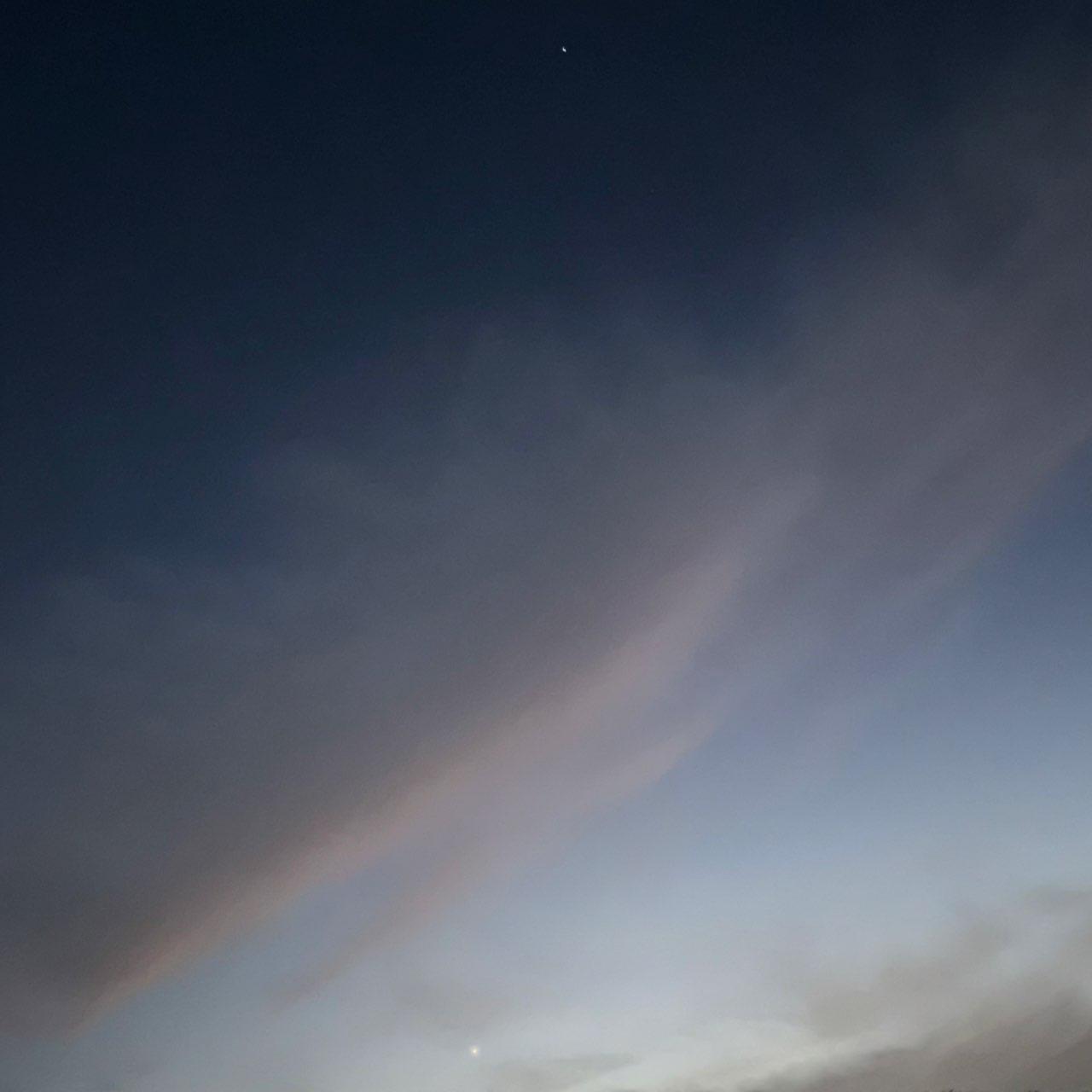 The Moon over Browns Mills, United States — first quarter, Lunar Day 10