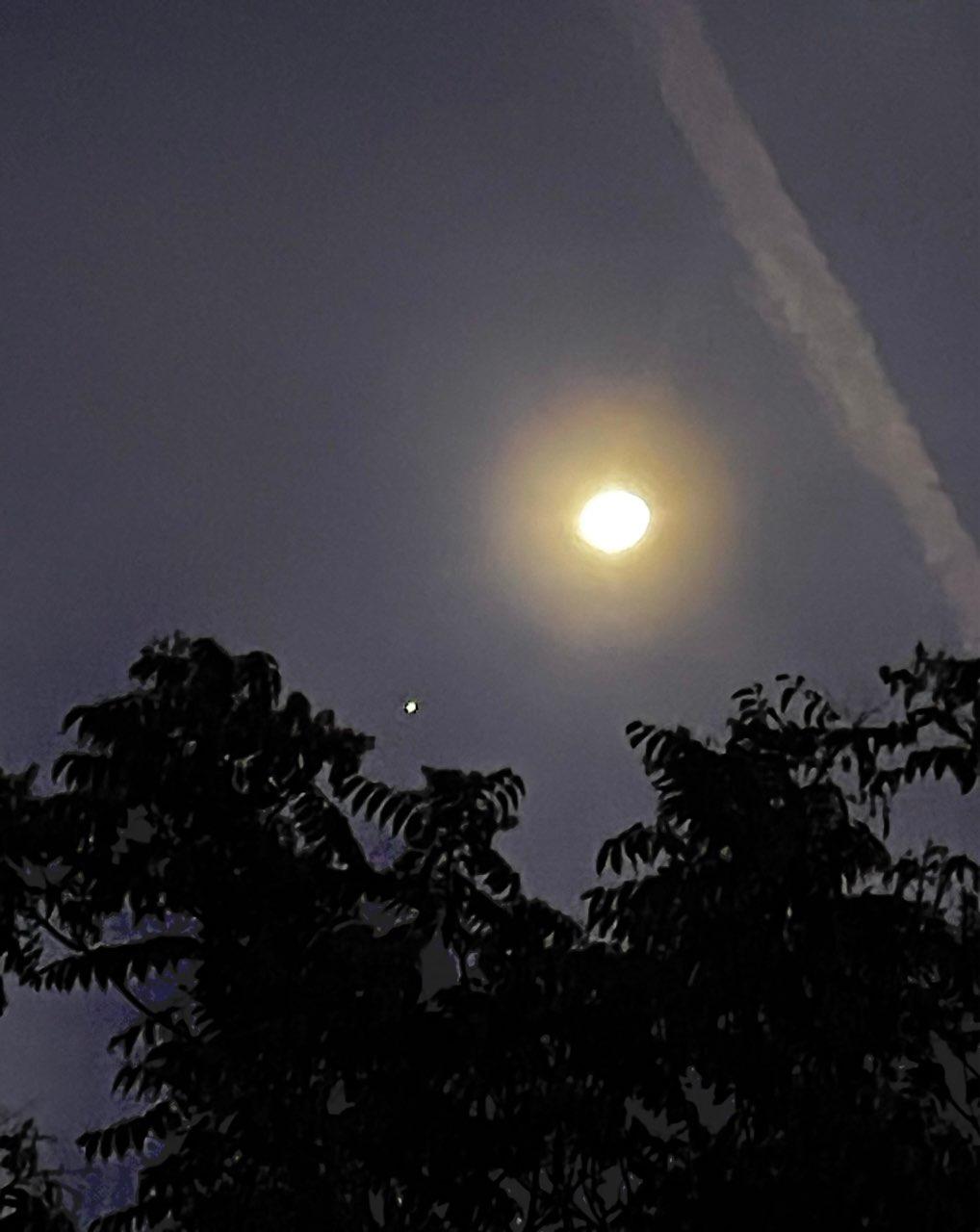 The Moon over Villiers-Saint-Frédéric, France — waning gibbous, Lunar Day 18