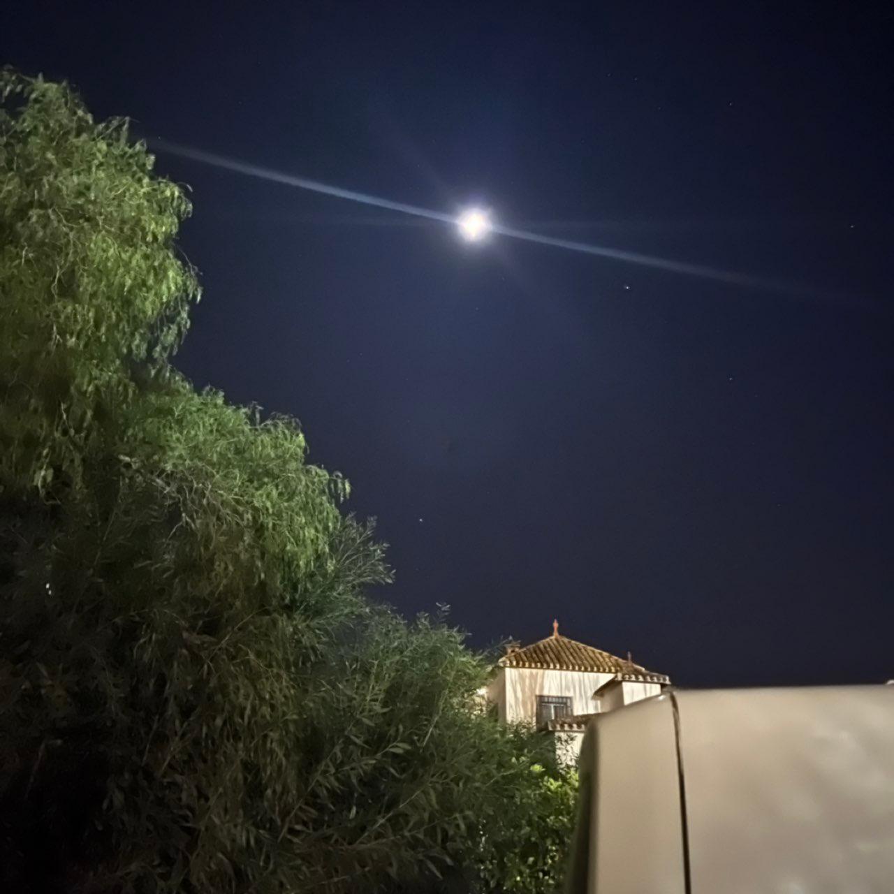 The Moon over Montejo de Tiermes, Spain — first quarter, Lunar Day 7