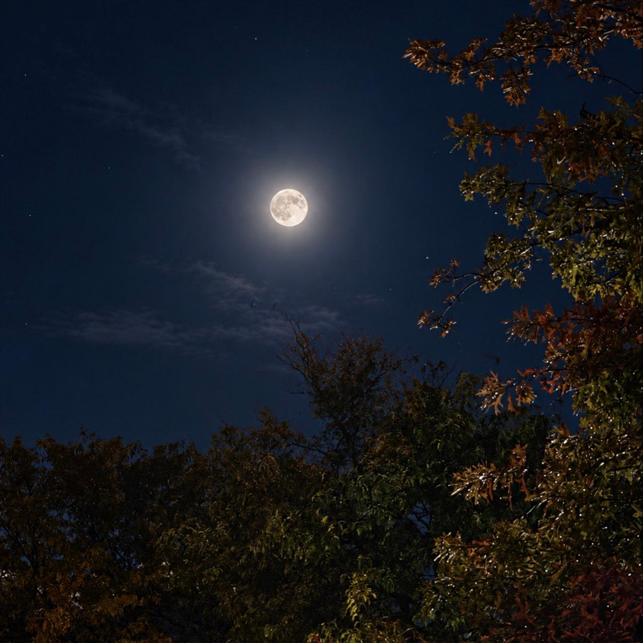 The Moon over Colorado Springs, United States — full moon, Lunar Day 16